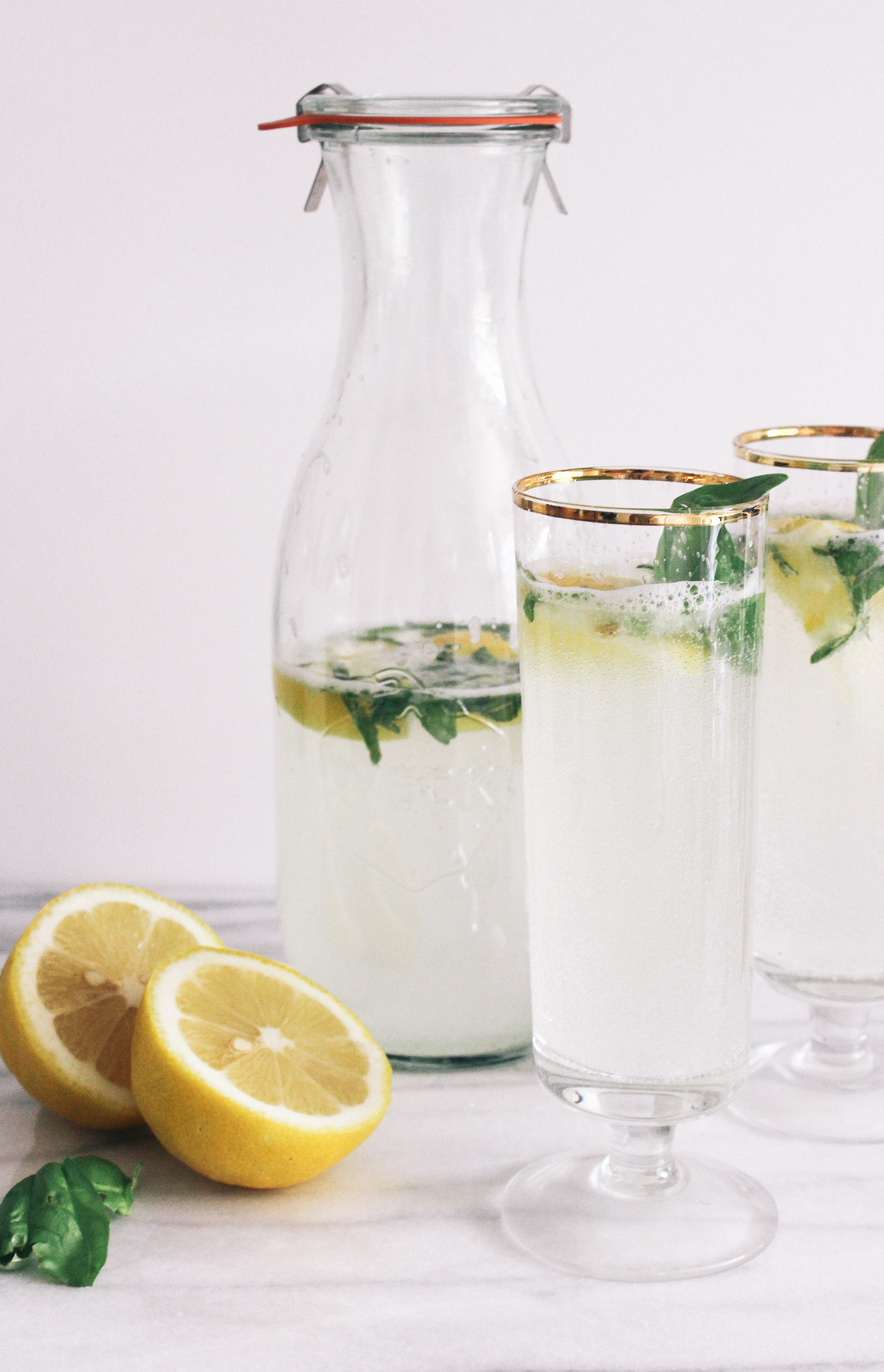 Sparkling Basil Lemonade Harlowe James